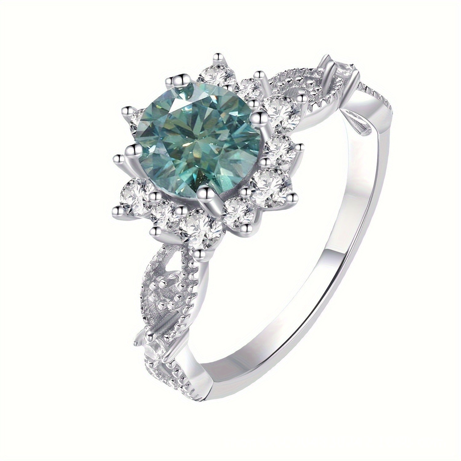 Elegant U-Shaped Copper Ring with Brilliant Round Zircon Inlay