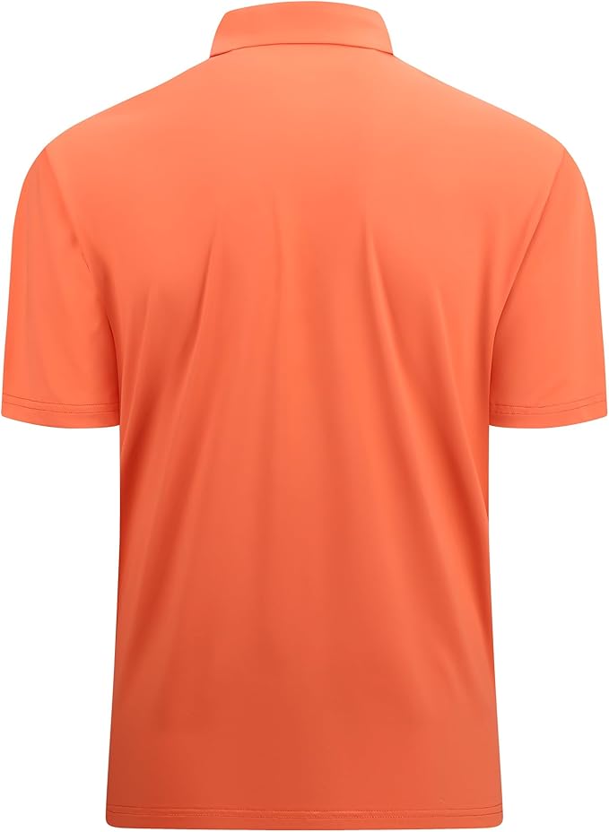 Men's Short Sleeve Sporty Golf Polo Shirt Moisture Wicking