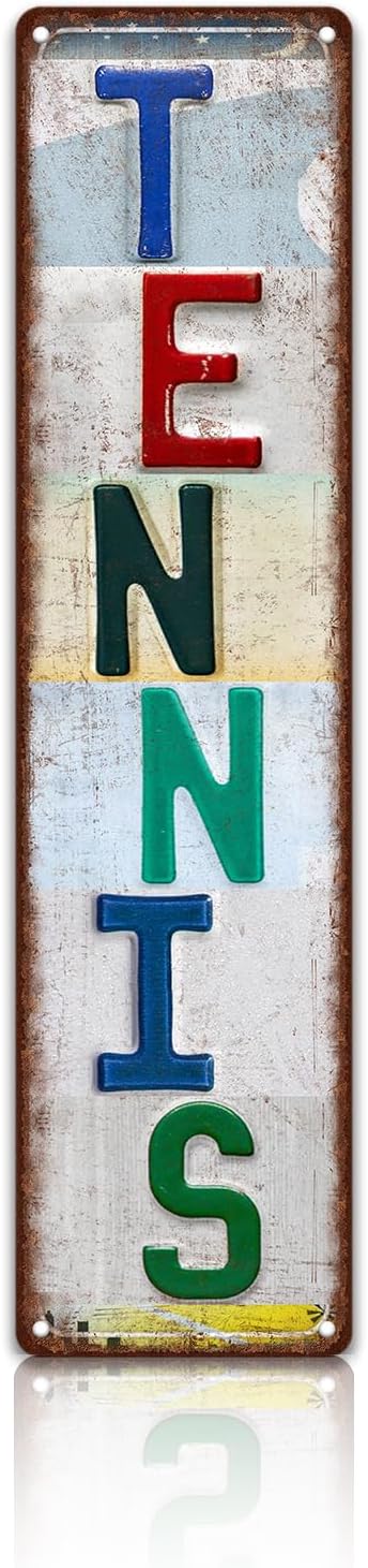 Vintage Sport Street Sign Tennis Wall Decor Metal Tin Signs Poster
