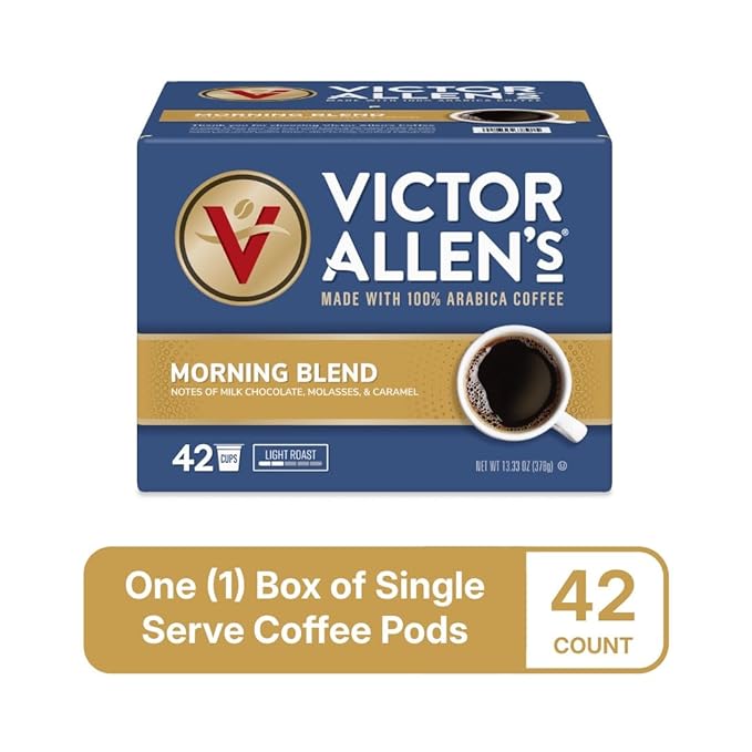 Victor Allen's Coffee Morning Blend, Light Roast, 42 Count, Single Serve Coffee Pods for Keurig K-Cup Brewers