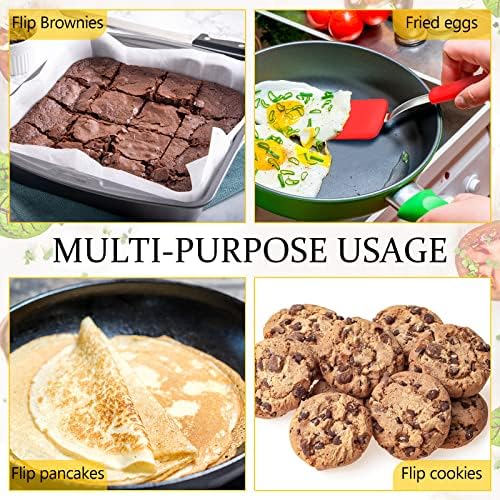 2Pcs Mini Silicone Cookie Brownie Spatula, Solid Flat