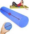 Foam Roller Back Leg Muscle Pain - Small Size Medium Density EVA Muscle Recovery Roll Ø3.75"x18" for Physical Therapy, Helps as Spine Cracker Stretcher