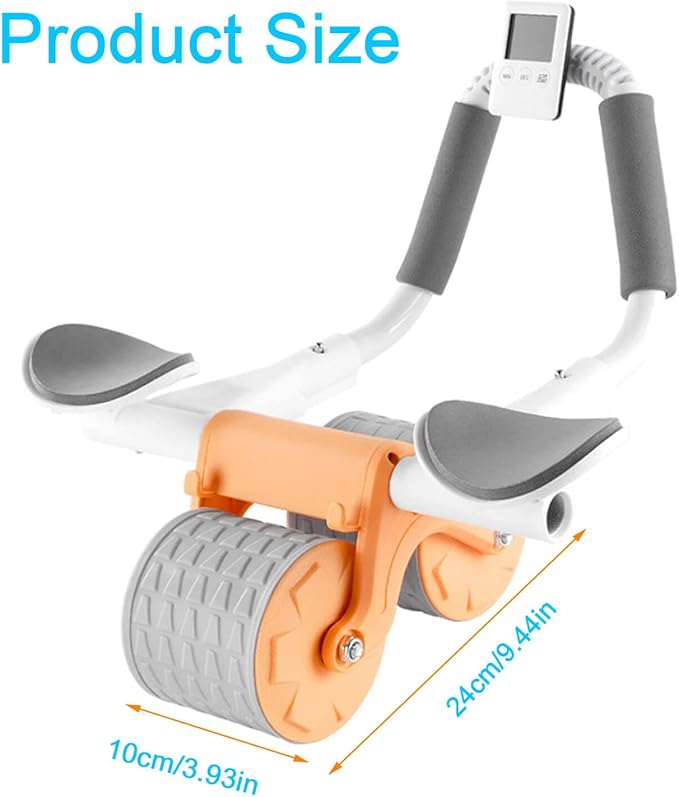 Bersauji 2025 New Ab Roller Wheel with Knee Mat &Timer, Automatic Rebound Abdominal Wheel, Ab Abdominal Exercise Roller with Elbow Support, Abs Workout Equipment Ab Exercise Roller for Women Men