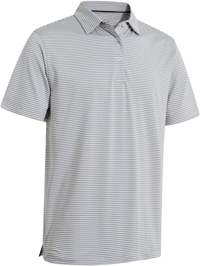Men's Ironwave Fitness striped short sleeve performance golf polo shirt
