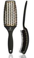 Medium grey curved vented boar bristle detangler brush