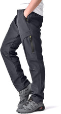 Toomett Men's hiking Snow Pants Skiing Winter Insulated Fleece lined Outdoor Water Repellent camping,walking,fishing