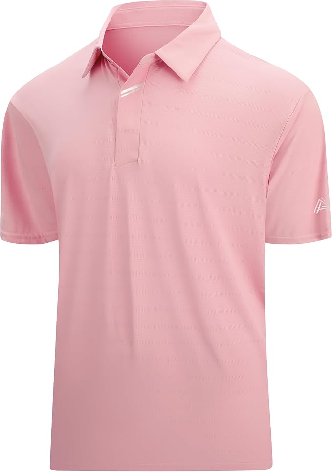 Premium jacquard golf polo with a clean hidden placket design.
