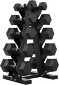Hex Dumbbell Sets with Rack, 60-550 lb Rubber Encased Exercise & Fitness Dumbbells Set with Rack Option, Hand Weight for Strength Training, Weight Dumbbells
