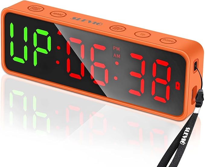 Small Gym Timer Clock Stopwatch Magnetic Workout Interval Timer, Large LED Digital Display, Home Accessories Countdown Clock for Home Gym Garage Schools