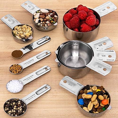Hudson Essentials Stainless Steel Measuring Cups and Spoons Set