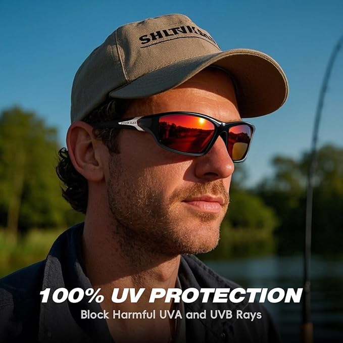 FAGUMA Sports Polarized Sunglasses For Men Cycling Driving Fishing UV400 Protection