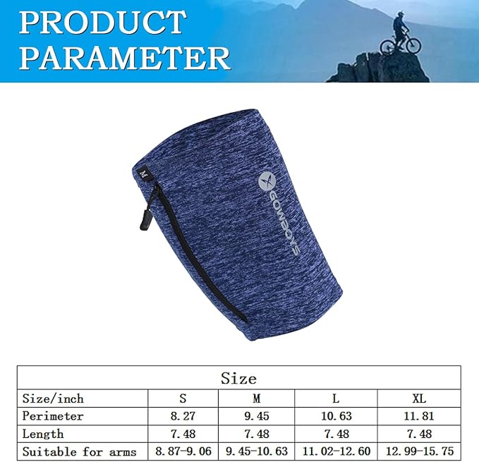 Running Phone Armband for Men Women,Universal Arm Bands for Phones Below 8 Inches,Waterproof Cell Phone Armband for Hiking,Running,Cycling,Climbing(Blue XL)