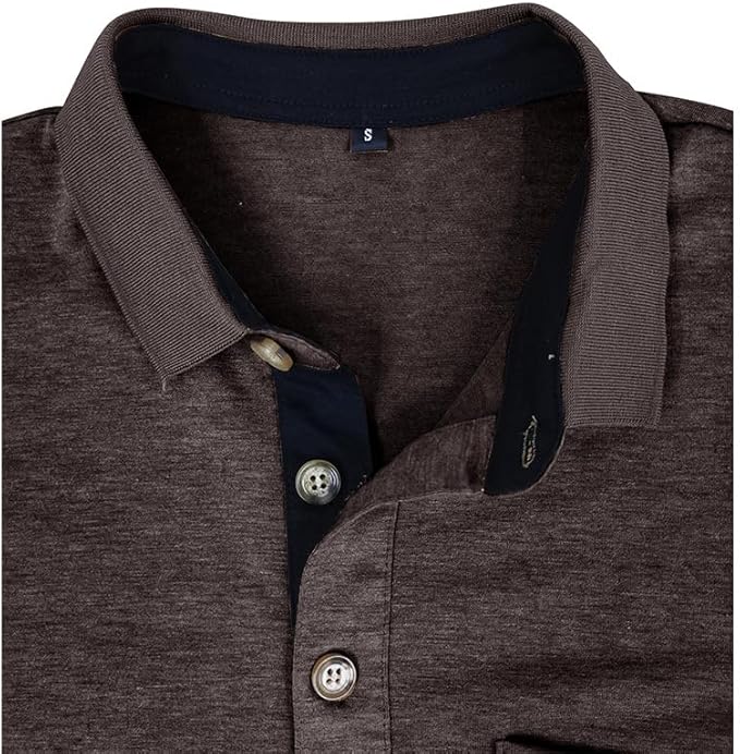 Men's Classic Cotton Polo Shirt Short Sleeve Button Golf Tee