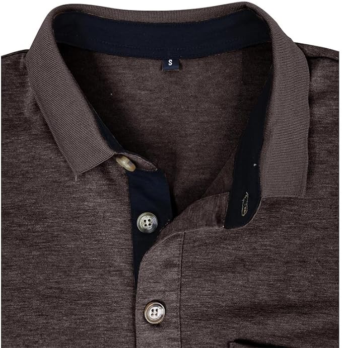 Classic Men's Short Sleeve Polo Shirt Solid Color Casual Golf Top