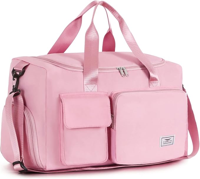FIORETTO Women's Gym Duffle Bag with Shoes Compartment, 37L Capacity, Ideal for Travel, Gym, Sports, Duffel, Weekender