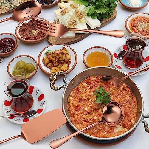 Copper Utensils Serving Set Rose Gold Stainless Steel Flatware Cake Knife Sever
