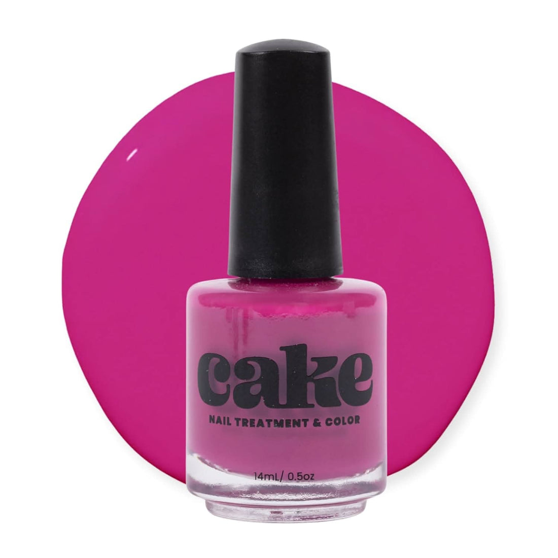 Bottle of CAKE Berry Me boysenberry nail strengthening polish with clean beauty label