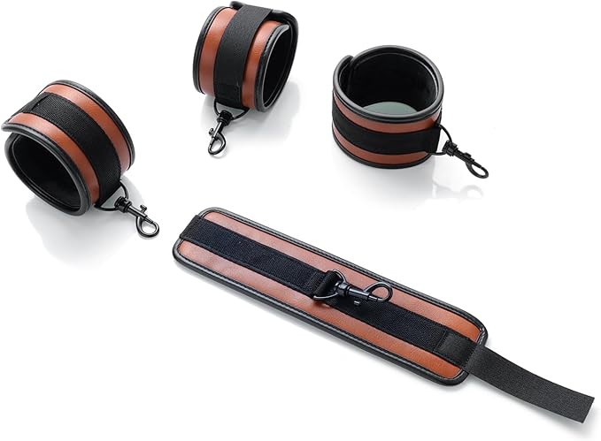 6-Piece Black PU Adjustable Sports Training and Yoga Fitness Set