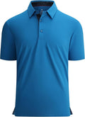 Professional men's golf polo with moisture-wicking performance fabric