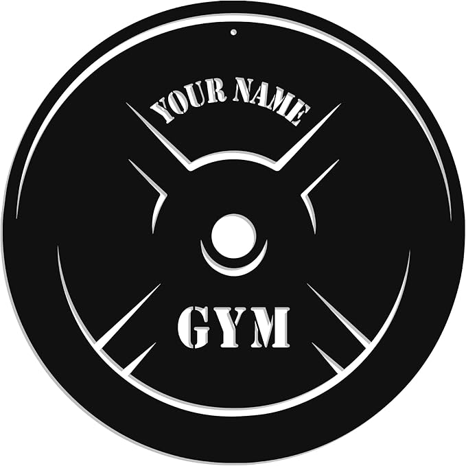 Personalized Home Gym LED Tin Metal Sign Multiple Sizes, Gym Sign Wall Decor, Exercise Workout Room Decor Fitness Center, Motivational Inspirational Hanging Wall Art Wall Plaque (05 w/o lights)