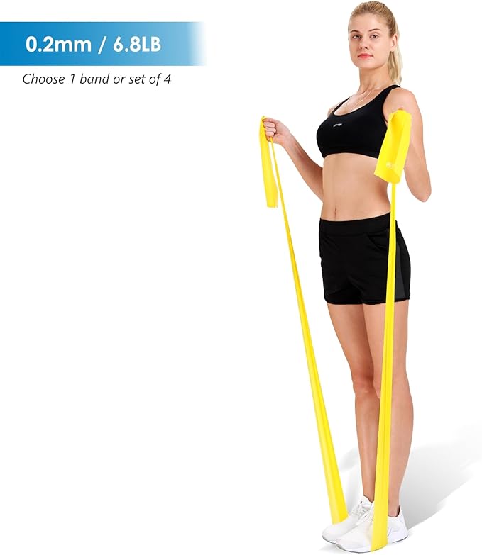 Exercise Bands for Physical Therapy | Resistance Band for Fitness, Yoga, Pilates | Long Resistance Bands for Working Out | Elastic Band for Exercise | Stretch Band
