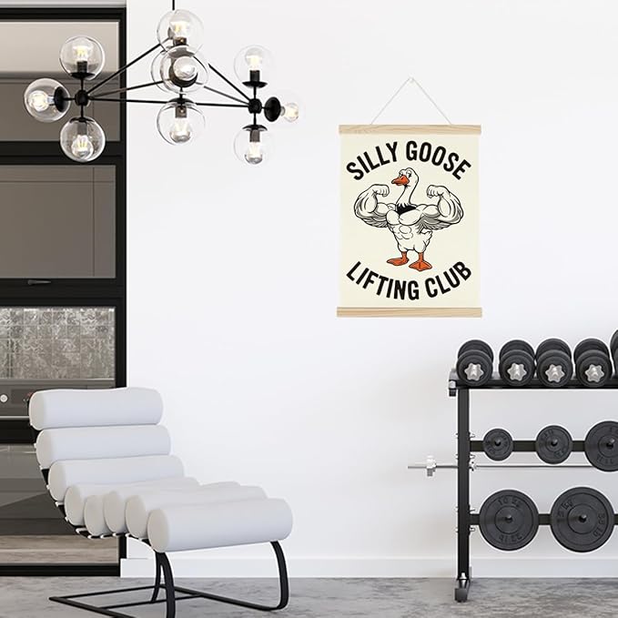Gym Motivational Posters Funny College Dorm Posters Gifts for Guys Girls Friends SIilly Goose Lifting Club Gym Flag Wall Art Decor Sign for Home Gym Bedroom Office