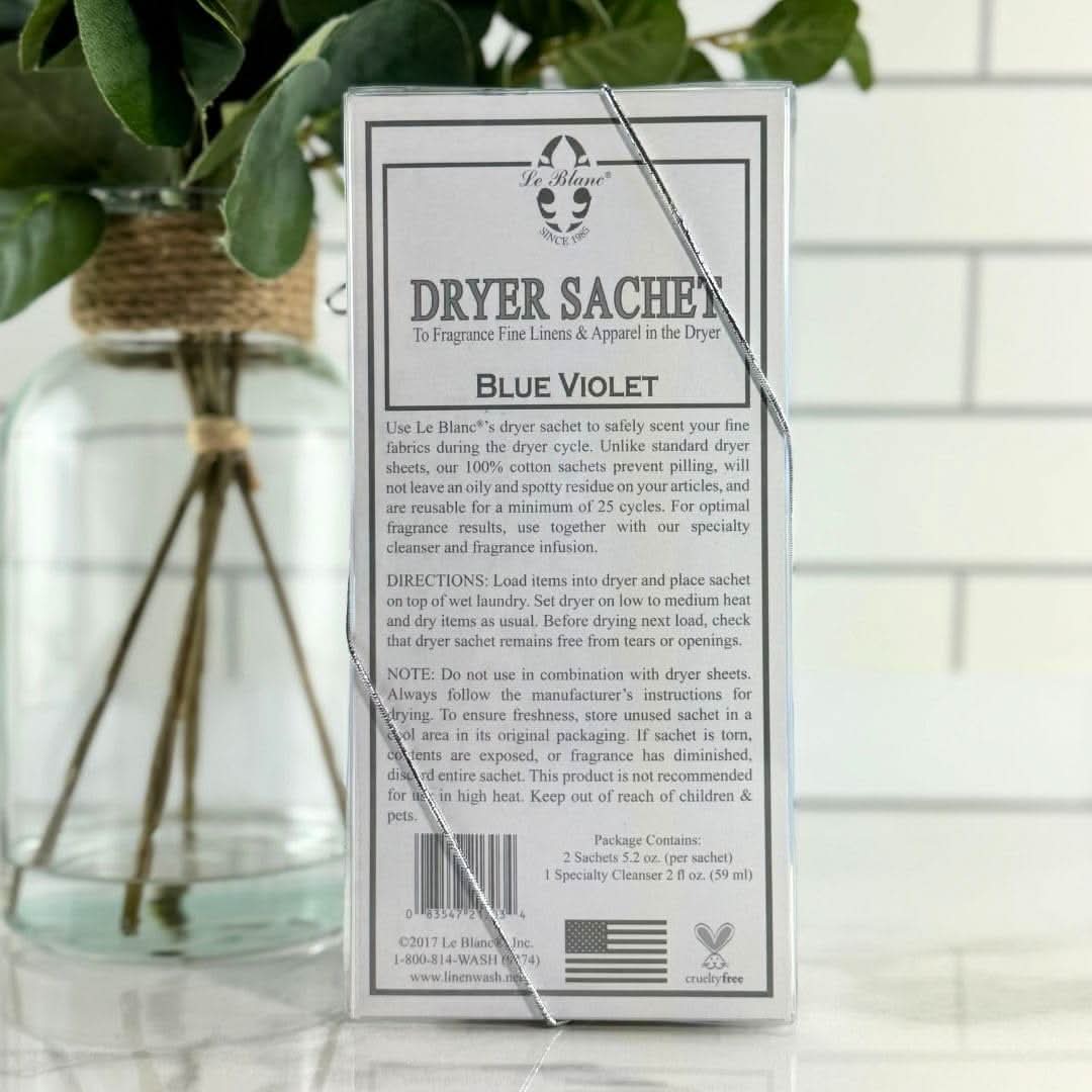 Blue Violet Dryer Sachet Double Pack for Soft Laundry Care