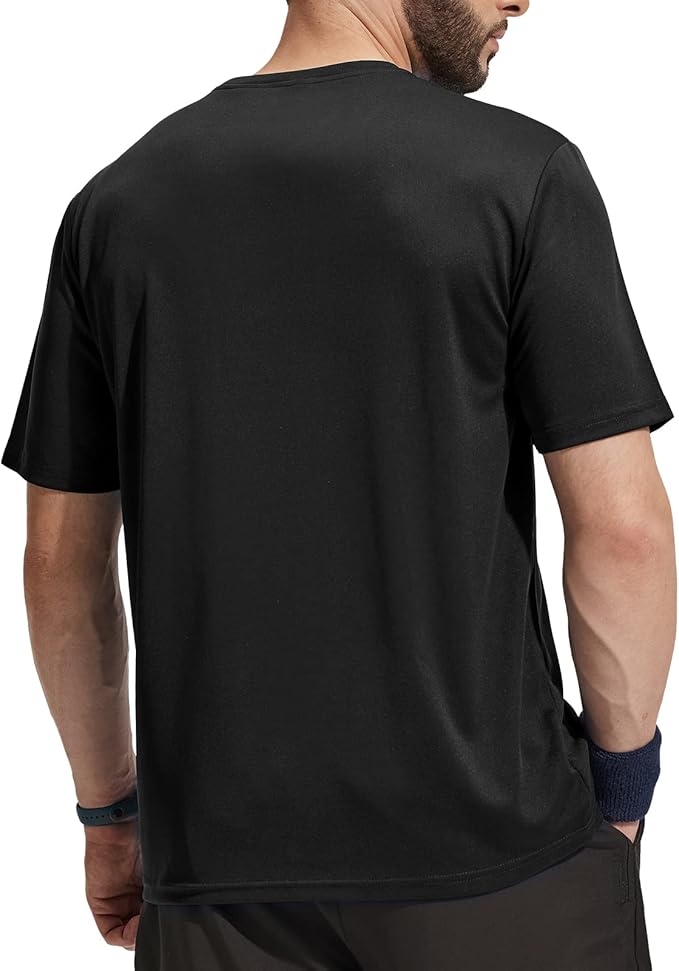 MIER Men's Quick Dry Workout Shirts Moisture Wicking Running Athletic Performance T-Shirts Recycled Polyester Top Tee