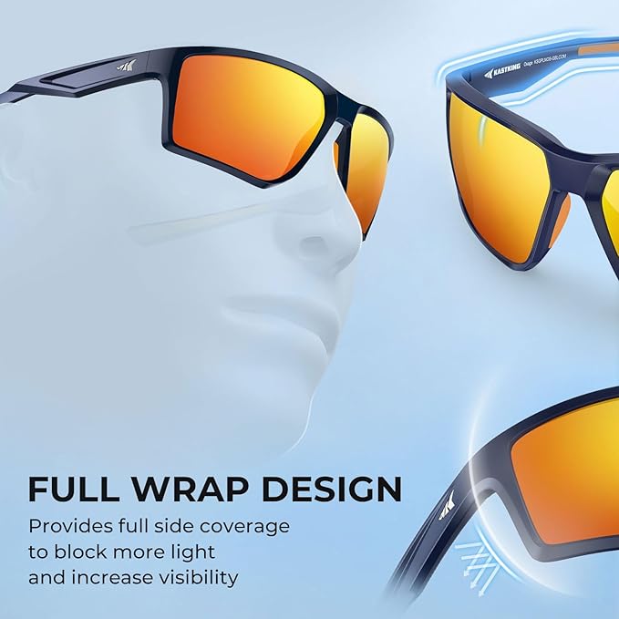 KastKing Osage Polarized Sport Sunglasses for Men and Women, Ideal for Driving Fishing Cycling Running, UV Protection