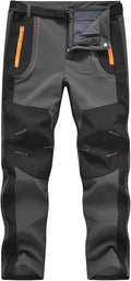 TBMPOY Men's Snow Ski Hiking Pants Waterproof Winter Fleece Lined Pants Camping Skiing Ice Fishing Pants with Belt