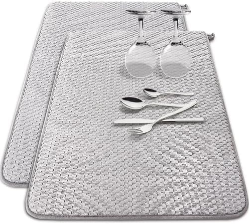 2 Pack Microfiber Dish Drying Mat, 24 x 17 inch