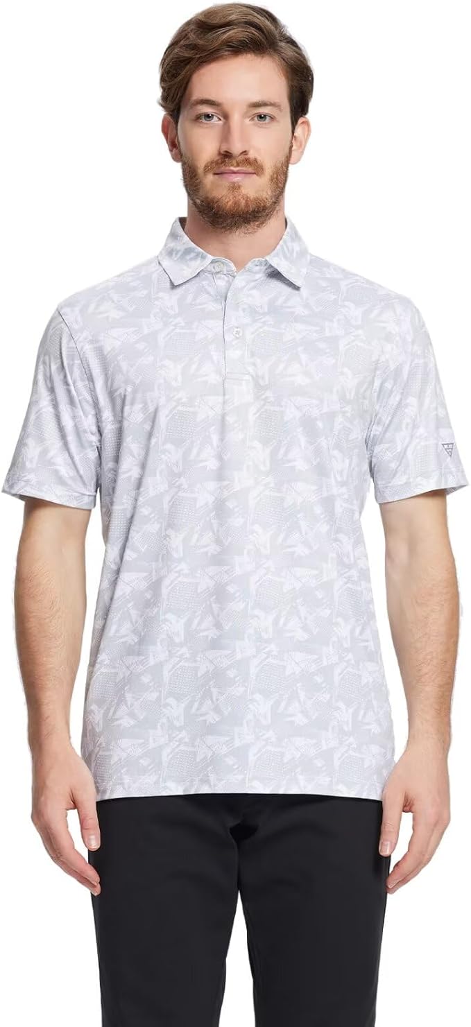 Men's Striped Short Sleeve Golf Polo - Moisture Wicking Dry Fit