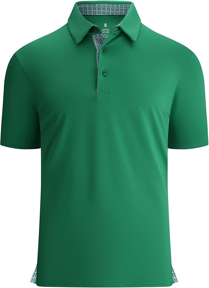 Professional men's golf shirt with moisture-wicking properties