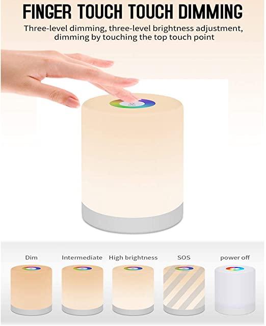 Portable Touch Dimmable LED Bedside Table Lamp for Living Room