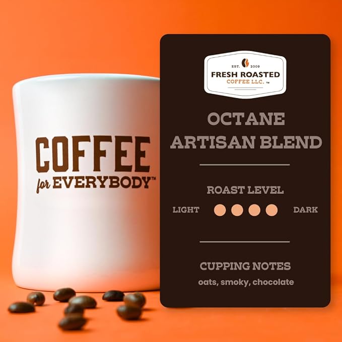 Fresh Roasted Coffee, Octane, 5 lb, Dark Roast, Kosher, Whole Bean