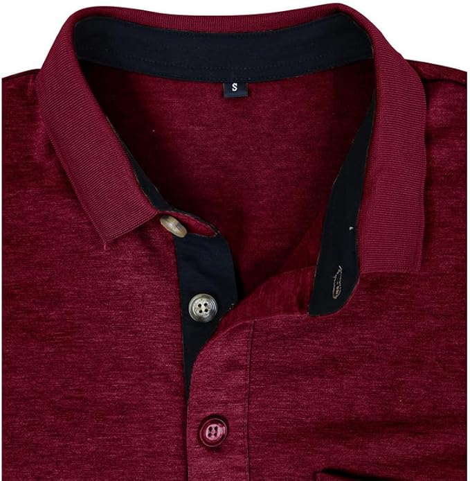 Men's Classic Cotton Short Sleeve Polo Shirt Solid Color Casual