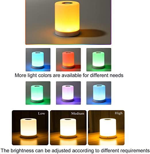 Portable Touch Dimmable LED Bedside Table Lamp for Living Room