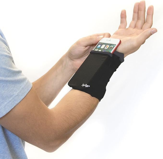 Sprigs Banjees 2 Pocket Wrist Wallet/Wrist Band/Wrist Pocket for Travel, Walking, & Running. Wallet Pouch That Holds Cash, Card, ID's, and More