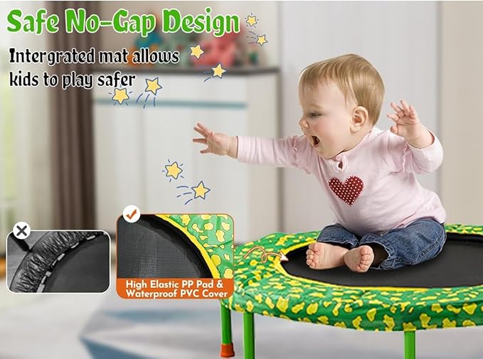 36 Inch Kids Toddler Trampoline with Safety Handlebar