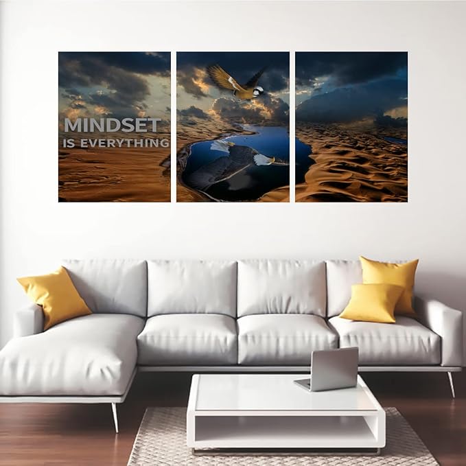 3 Panels Inspirational Canvas Poster Motivational Wall Art Inspirational Wall Art Entrepreneur Quotes Artwork Painting Picture for Framed Home Decoration Living Room office bedroom 36''W x 16''H