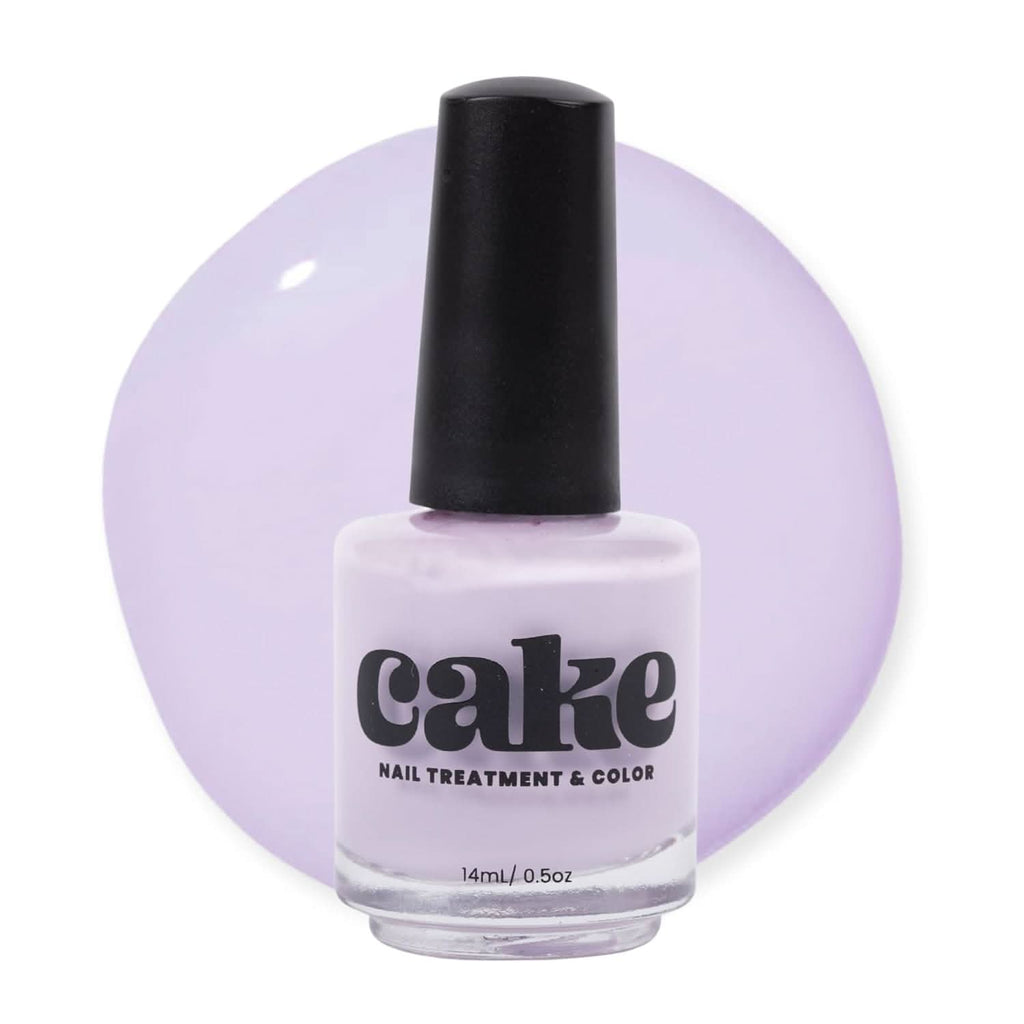 Bottle of CAKE Nail Strengthening Polish in Wisps of Lilac