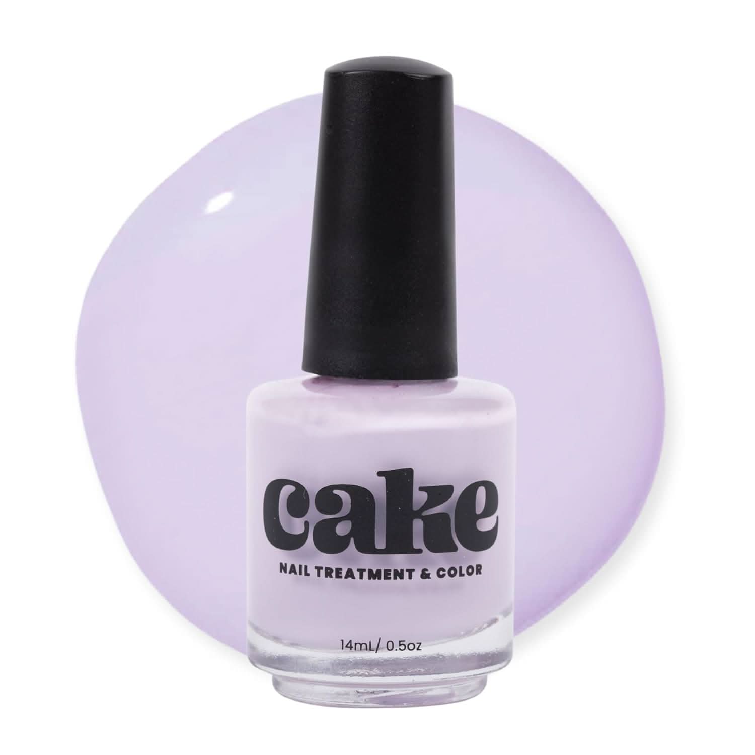 Bottle of CAKE Nail Strengthening Polish in Wisps of Lilac