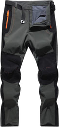 Men's Hiking Snow Ski Pants Softshell Fleece Lined Winter Water Repellent Outdoor Fishing Cargo Pants