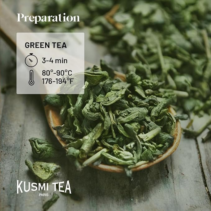 Kusmi Tea - Blue Detox - Blend of Green Tea, Mate & Pineapple - Rosehip, Rooibos, Mint, Guarana Flavours - Enjoy Hot or Iced - Exotic Infusion Perfect for Tea Lovers - 20 Tea Bags