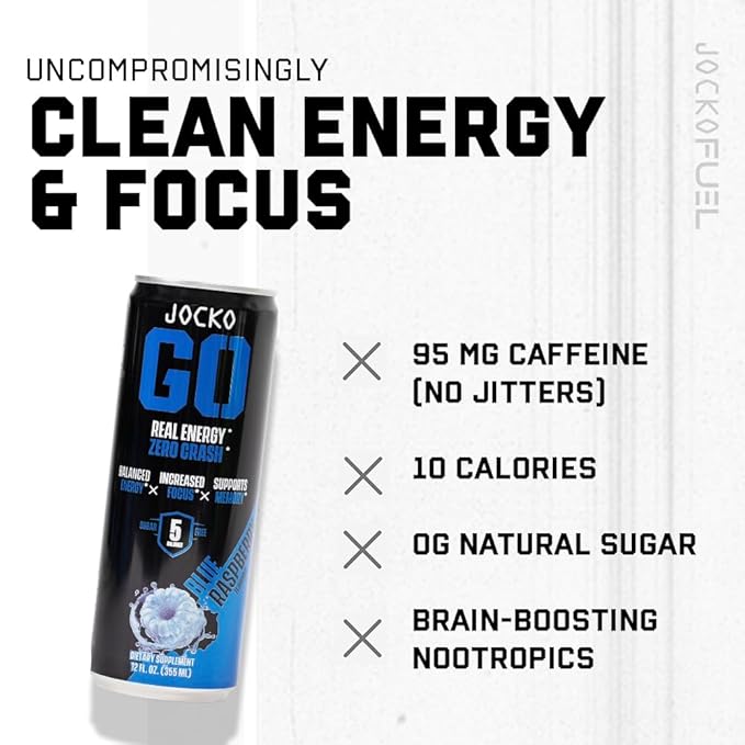 Jocko GO Energy Drink (Afterburner Orange) - Keto, Vitamin B12, Vitamin B6, Electrolytes, L Theanine, Magnesium- Energy Boost, Sugar Free Nootropic Monk Fruit Blend - 12 Pack