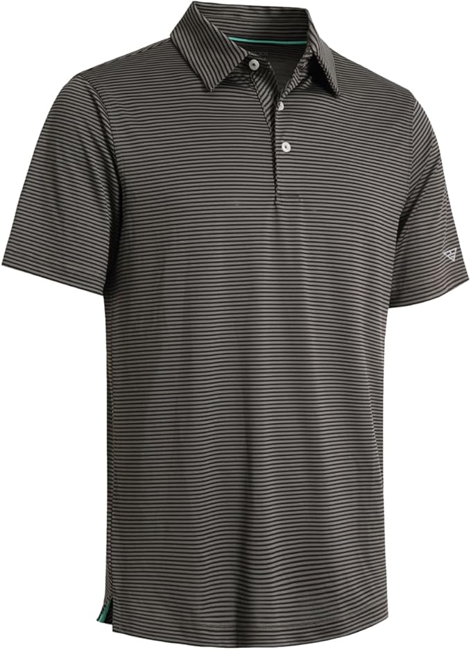 Men's Ironwave Fitness striped short sleeve performance golf polo shirt
