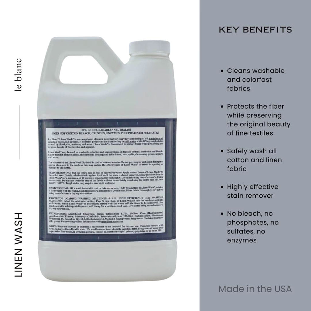 Portfolio Linen Wash 64 oz - Gentle Fabric Cleanser for Linens