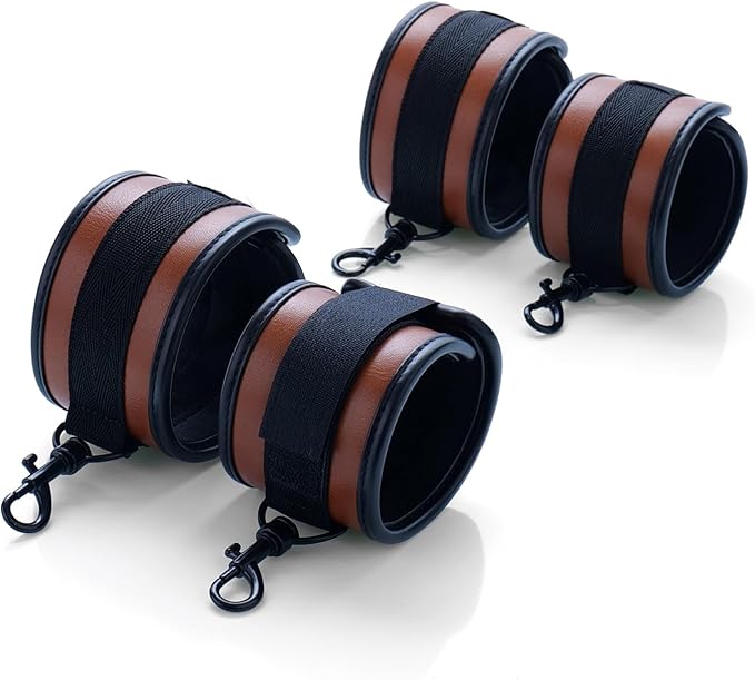 6-Piece Black PU Adjustable Sports Training and Yoga Fitness Set