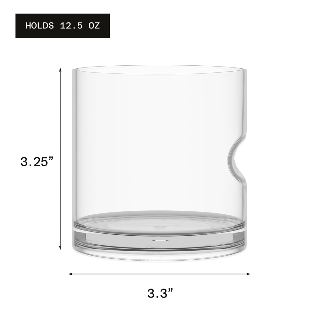 12.5 oz Shatterproof Rocks Whiskey Tumblers - Set of 12