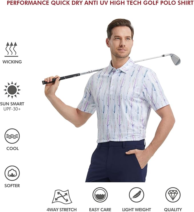 Men's Performance Golf Polo Shirt - Moisture Wicking Athletic Top